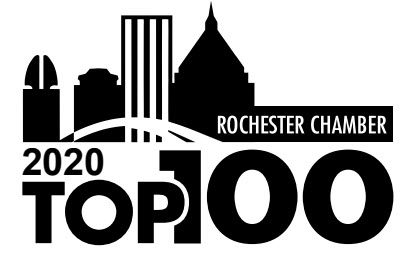 Top 100 award logo with the Rochester skyline.