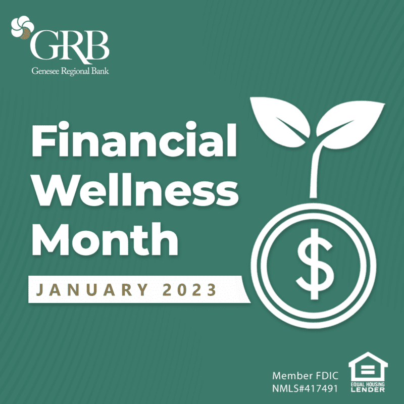 Financial Wellness illustration with plant growing from coin with a dollar sign.