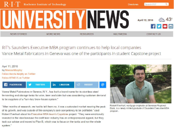 Click here to go to the Rochester Institute of Technology Web site featuring the full article on graduate and GRB Mortgage Originator Robert Everhart