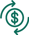 Icon representing a HELOC being drawn on repeatedly over the course of the line of credit