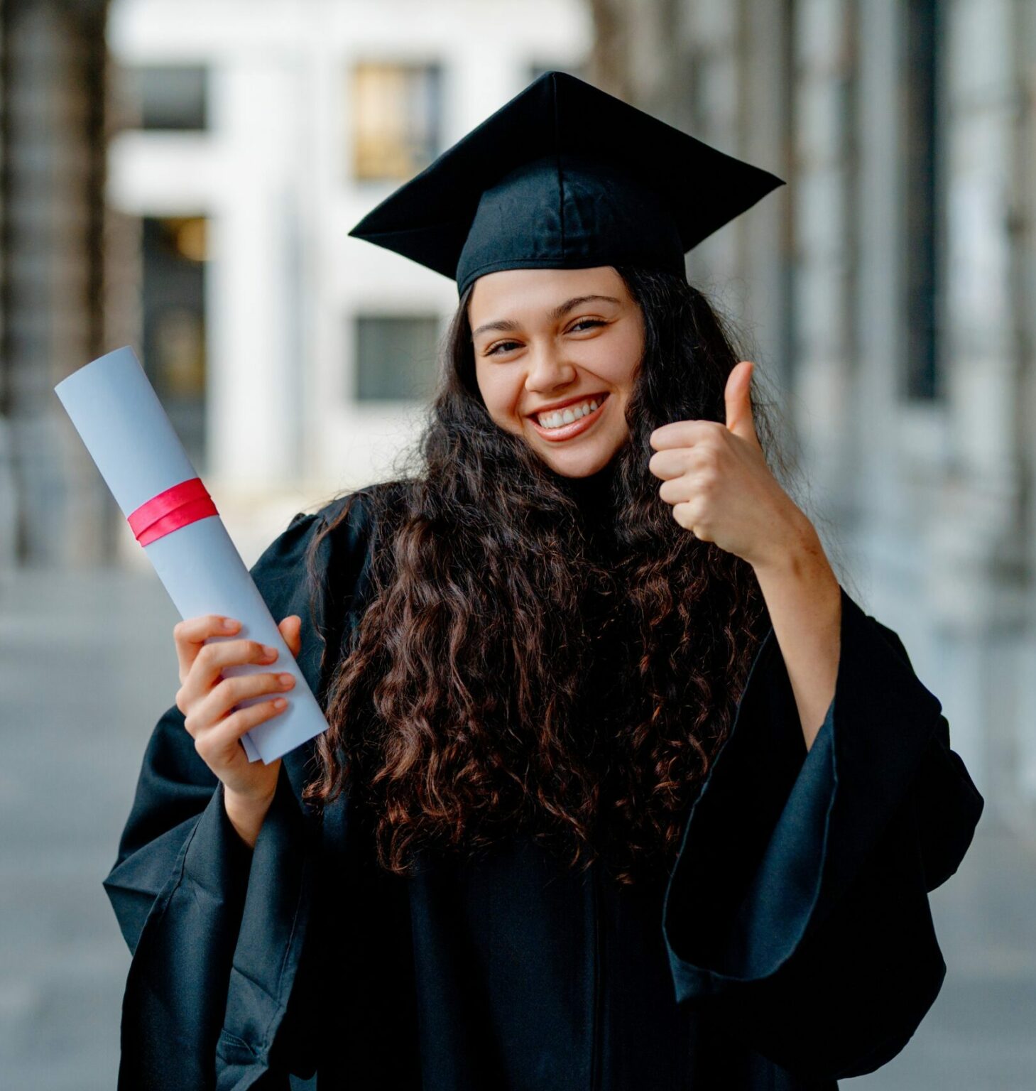 young woman graduating from high school